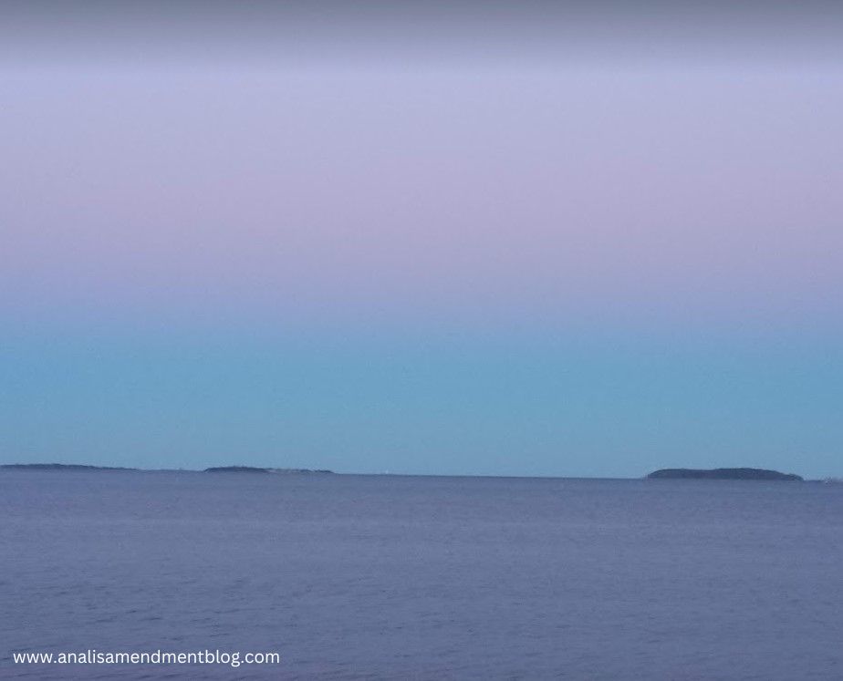 sunset colors on Wollaston Beach
