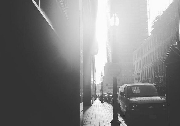 Boston street b+w