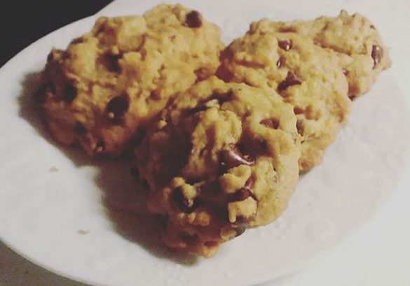 chocolate chip cookies on plate