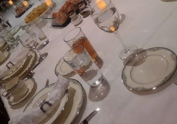 dinner club table setting