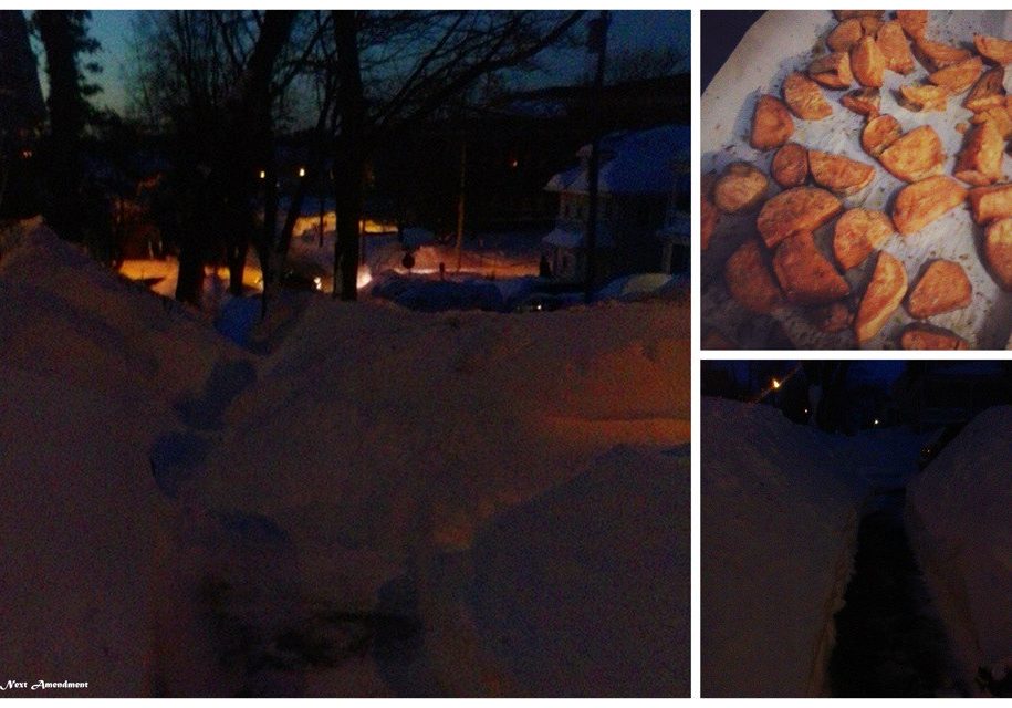 snowy sidewalk roasted sweet potatoes