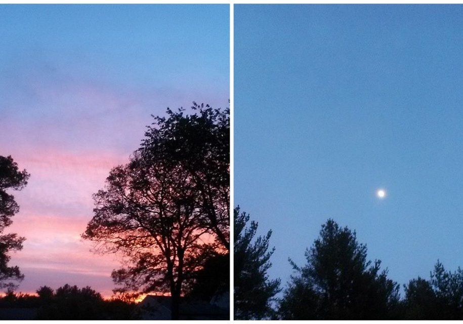 sunset moonrise